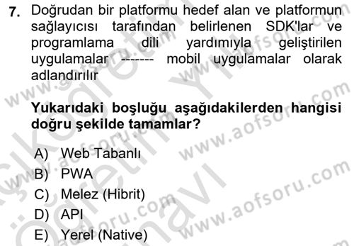 Programlamada Yeni Eğilimler Dersi 2022 - 2023 Yılı Yaz Okulu Sınav Soruları 7. Soru