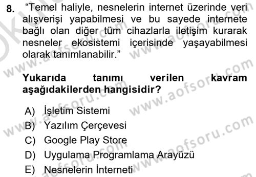 Programlamada Yeni Eğilimler Dersi 2022 - 2023 Yılı Yaz Okulu Sınav Soruları 8. Soru