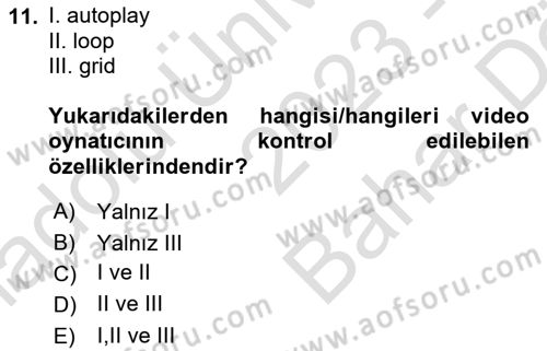 Programlamada Yeni Eğilimler Dersi 2023 - 2024 Yılı (Vize) Ara Sınav Soruları 11. Soru