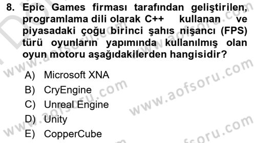 Programlamada Yeni Eğilimler Dersi 2023 - 2024 Yılı (Final) Dönem Sonu Sınav Soruları 8. Soru