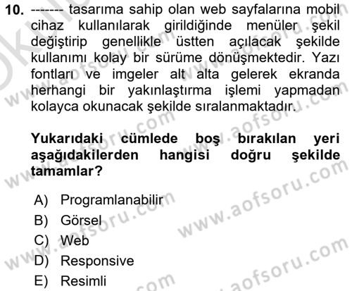 Programlamada Yeni Eğilimler Dersi 2023 - 2024 Yılı Yaz Okulu Sınav Soruları 10. Soru