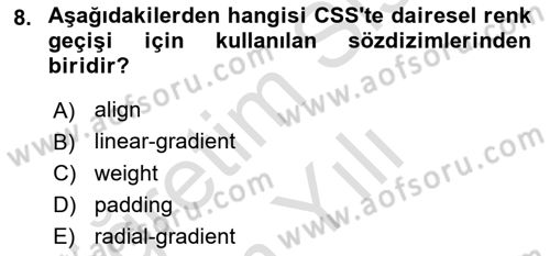 Programlamada Yeni Eğilimler Dersi 2023 - 2024 Yılı Yaz Okulu Sınav Soruları 8. Soru