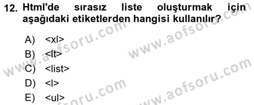 Programlamada Yeni Eğilimler Dersi 2024 - 2025 Yılı (Vize) Ara Sınav Soruları 12. Soru
