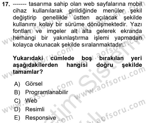 Programlamada Yeni Eğilimler Dersi 2024 - 2025 Yılı (Vize) Ara Sınav Soruları 17. Soru