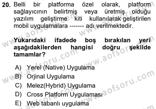 Programlamada Yeni Eğilimler Dersi 2024 - 2025 Yılı (Vize) Ara Sınav Soruları 20. Soru