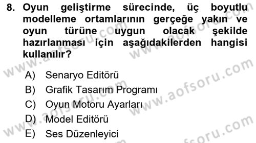 Programlamada Yeni Eğilimler Dersi 2024 - 2025 Yılı (Final) Dönem Sonu Sınav Soruları 8. Soru