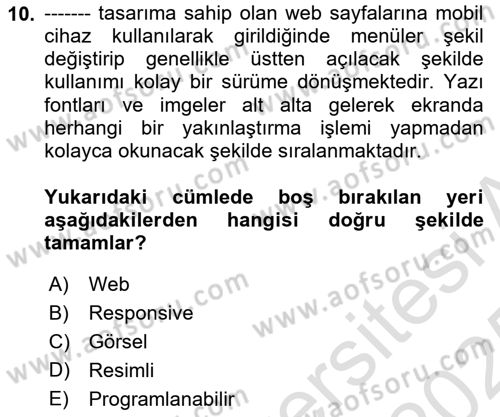 Programlamada Yeni Eğilimler Dersi 2024 - 2025 Yılı Yaz Okulu Sınav Soruları 10. Soru