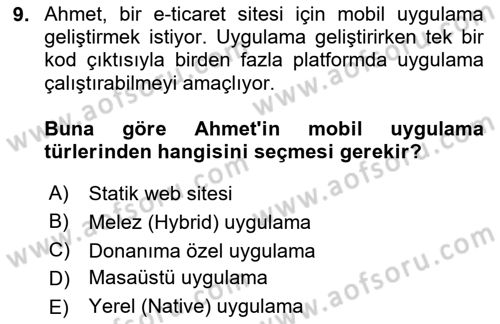 Programlamada Yeni Eğilimler Dersi 2024 - 2025 Yılı Yaz Okulu Sınav Soruları 9. Soru