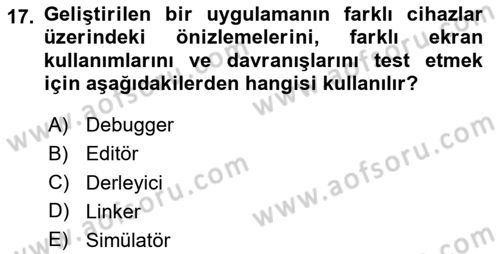 Programlamada Yeni Eğilimler Dersi 2025 - 2026 Yılı (Vize) Ara Sınav Soruları 17. Soru