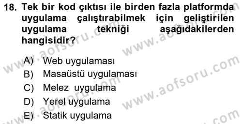Programlamada Yeni Eğilimler Dersi 2025 - 2026 Yılı (Vize) Ara Sınav Soruları 18. Soru