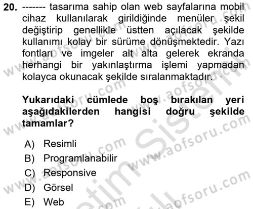 Programlamada Yeni Eğilimler Dersi 2025 - 2026 Yılı (Vize) Ara Sınav Soruları 20. Soru
