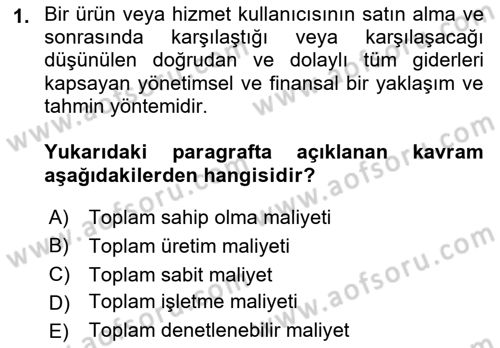 Yerel Ekonomik Kalkınma Dersi 2021 - 2022 Yılı (Final) Dönem Sonu Sınav Soruları 1. Soru