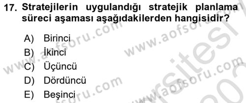 Yerel Ekonomik Kalkınma Dersi 2021 - 2022 Yılı (Final) Dönem Sonu Sınav Soruları 17. Soru