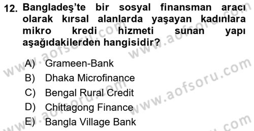 Yerel Ekonomik Kalkınma Dersi 2023 - 2024 Yılı (Vize) Ara Sınav Soruları 12. Soru