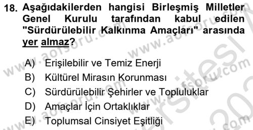 Yerel Ekonomik Kalkınma Dersi 2023 - 2024 Yılı (Final) Dönem Sonu Sınav Soruları 18. Soru