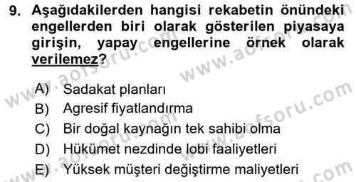 Yerel Ekonomik Kalkınma Dersi 2023 - 2024 Yılı (Final) Dönem Sonu Sınav Soruları 9. Soru