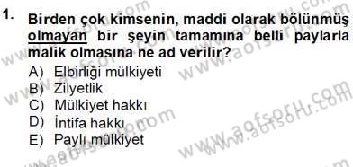 Belediye, İmar ve Gayrimenkul Mevzuatı Dersi Ara Sınavı Deneme Sınav Soruları 1. Soru