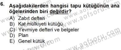 Belediye, İmar ve Gayrimenkul Mevzuatı Dersi Ara Sınavı Deneme Sınav Soruları 6. Soru