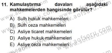 Belediye, İmar ve Gayrimenkul Mevzuatı Dersi 2012 - 2013 Yılı (Final) Dönem Sonu Sınav Soruları 11. Soru