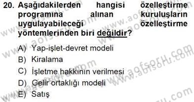 Belediye, İmar ve Gayrimenkul Mevzuatı Dersi 2012 - 2013 Yılı (Final) Dönem Sonu Sınav Soruları 20. Soru