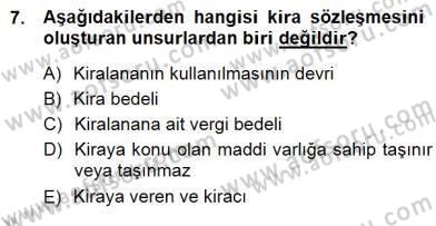 Belediye, İmar ve Gayrimenkul Mevzuatı Dersi 2012 - 2013 Yılı (Final) Dönem Sonu Sınav Soruları 7. Soru