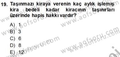 Belediye, İmar ve Gayrimenkul Mevzuatı Dersi Ara Sınavı Deneme Sınav Soruları 19. Soru