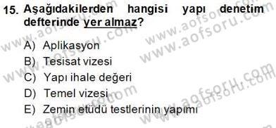 Belediye, İmar ve Gayrimenkul Mevzuatı Dersi 2013 - 2014 Yılı (Final) Dönem Sonu Sınav Soruları 15. Soru