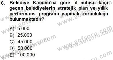 Belediye, İmar ve Gayrimenkul Mevzuatı Dersi 2013 - 2014 Yılı (Final) Dönem Sonu Sınav Soruları 6. Soru