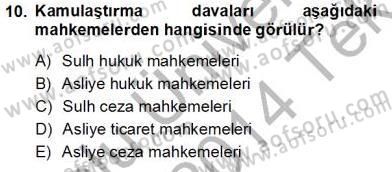 Belediye, İmar ve Gayrimenkul Mevzuatı Dersi 2013 - 2014 Yılı Tek Ders Sınavı 10. Soru