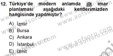 Belediye, İmar ve Gayrimenkul Mevzuatı Dersi 2013 - 2014 Yılı Tek Ders Sınav Soruları 12. Soru