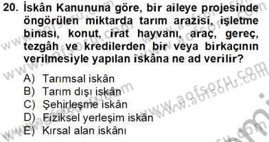 Belediye, İmar ve Gayrimenkul Mevzuatı Dersi 2013 - 2014 Yılı Tek Ders Sınavı 20. Soru