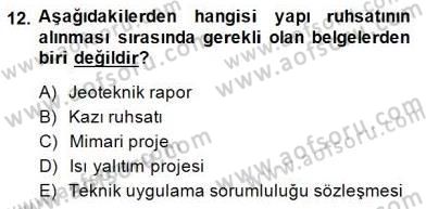 Belediye, İmar ve Gayrimenkul Mevzuatı Dersi 2014 - 2015 Yılı (Final) Dönem Sonu Sınav Soruları 12. Soru