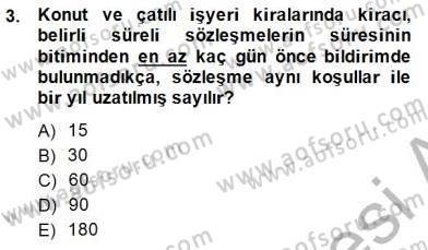 Belediye, İmar ve Gayrimenkul Mevzuatı Dersi 2014 - 2015 Yılı (Final) Dönem Sonu Sınav Soruları 3. Soru