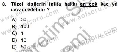 Belediye, İmar ve Gayrimenkul Mevzuatı Dersi 2015 - 2016 Yılı (Vize) Ara Sınav Soruları 8. Soru