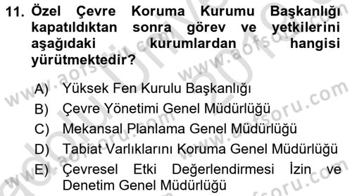 Belediye, İmar ve Gayrimenkul Mevzuatı Dersi 2018 - 2019 Yılı 3 Ders Sınav Soruları 11. Soru