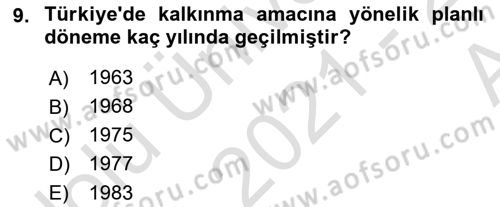 Belediye, İmar ve Gayrimenkul Mevzuatı Dersi 2021 - 2022 Yılı (Vize) Ara Sınavı 9. Soru