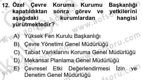 Belediye, İmar ve Gayrimenkul Mevzuatı Dersi 2021 - 2022 Yılı Yaz Okulu Sınav Soruları 12. Soru