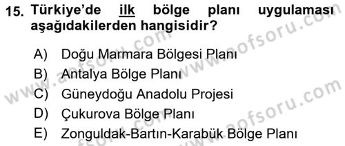 Belediye, İmar ve Gayrimenkul Mevzuatı Dersi 2024 - 2025 Yılı (Vize) Ara Sınav Soruları 15. Soru