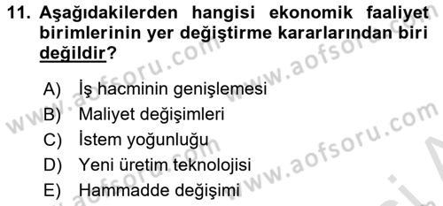 Belediye, İmar ve Gayrimenkul Mevzuatı Dersi 2024 - 2025 Yılı Yaz Okulu Sınav Soruları 11. Soru