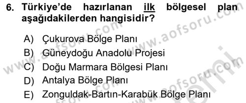 Belediye, İmar ve Gayrimenkul Mevzuatı Dersi 2024 - 2025 Yılı Yaz Okulu Sınav Soruları 6. Soru