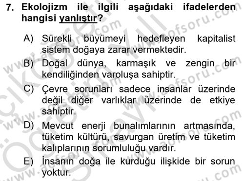 Belediye, İmar ve Gayrimenkul Mevzuatı Dersi 2024 - 2025 Yılı Yaz Okulu Sınav Soruları 7. Soru