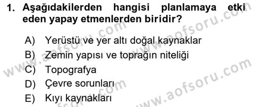 Belediye, İmar ve Gayrimenkul Mevzuatı Dersi 2025 - 2026 Yılı (Final) Dönem Sonu Sınav Soruları 1. Soru