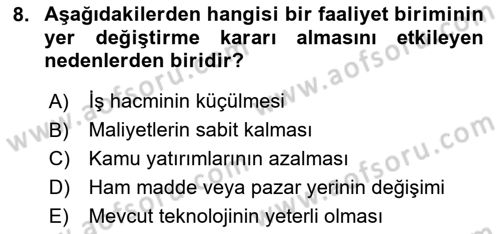 Belediye, İmar ve Gayrimenkul Mevzuatı Dersi 2025 - 2026 Yılı (Final) Dönem Sonu Sınav Soruları 8. Soru