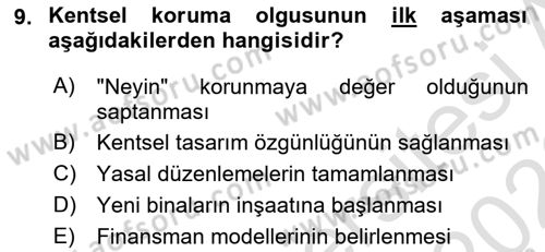 Belediye, İmar ve Gayrimenkul Mevzuatı Dersi 2025 - 2026 Yılı (Final) Dönem Sonu Sınav Soruları 9. Soru