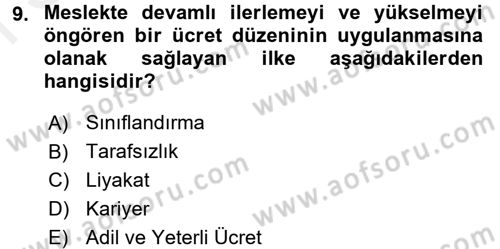 Mahalli İdareler Dersi 2017 - 2018 Yılı (Final) Dönem Sonu Sınavı 9. Soru