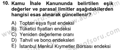 Yerel Yönetimler Dersi 2012 - 2013 Yılı (Vize) Ara Sınav Soruları 10. Soru