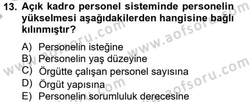Yerel Yönetimler Dersi 2012 - 2013 Yılı (Final) Dönem Sonu Sınav Soruları 13. Soru