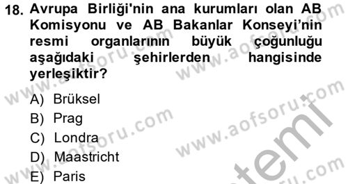 Yerel Yönetimler Dersi 2013 - 2014 Yılı (Final) Dönem Sonu Sınav Soruları 18. Soru