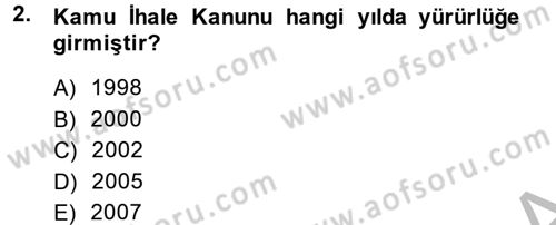 Yerel Yönetimler Dersi 2013 - 2014 Yılı (Final) Dönem Sonu Sınav Soruları 2. Soru