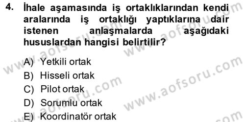 Yerel Yönetimler Dersi 2013 - 2014 Yılı Tek Ders Sınav Soruları 4. Soru